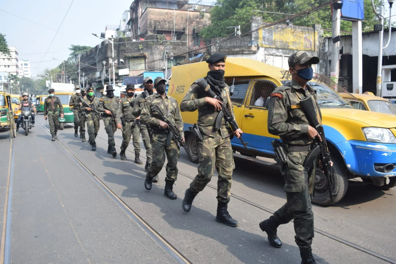 রবিবার কলকাতা পুরভোট, তুঙ্গে প্রস্তুতি,  চলছে নাকা চেকিং থেকে রুট মার্চ